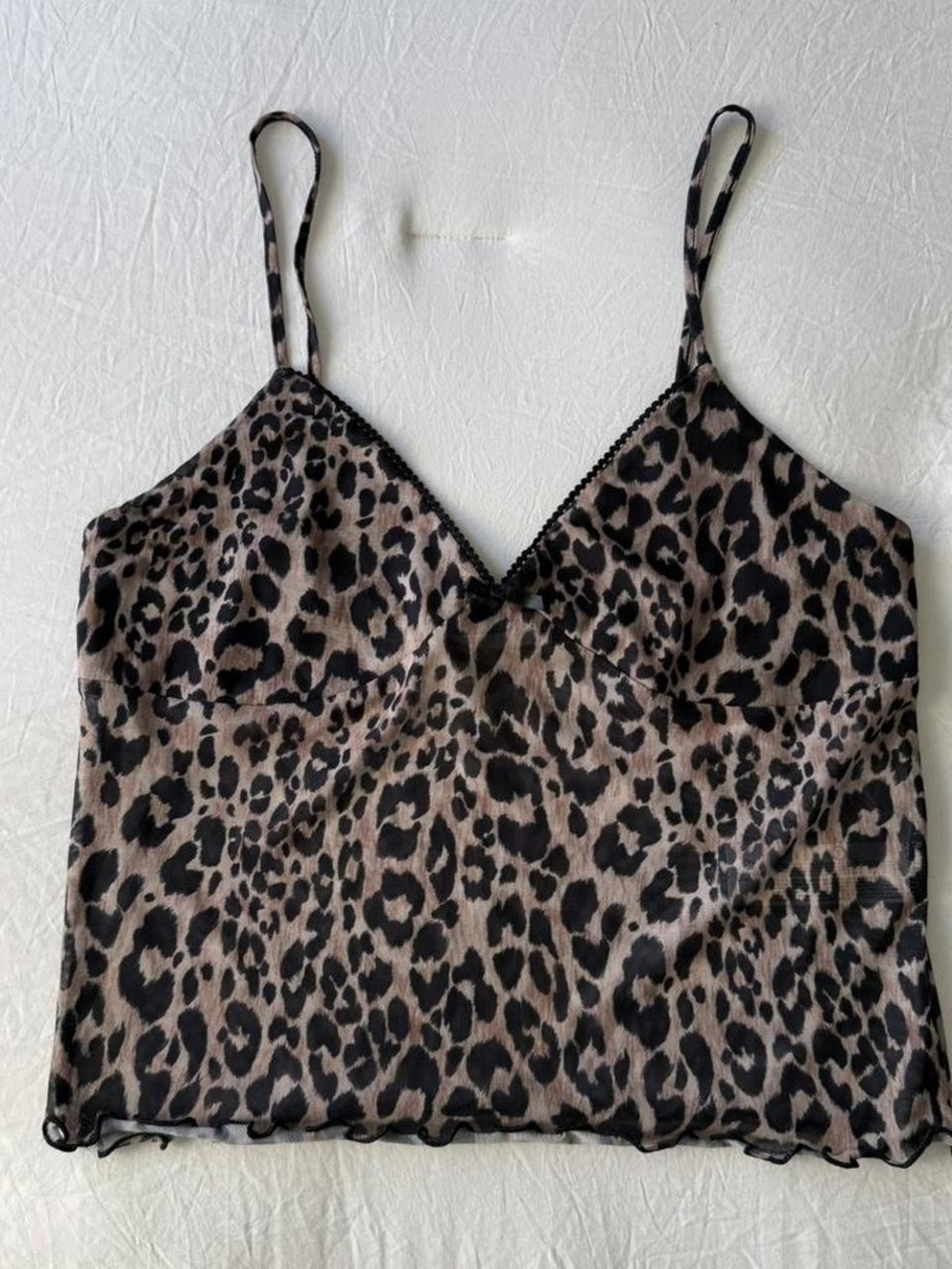 Leopard Print V-Neck Camisole - Brown/Black